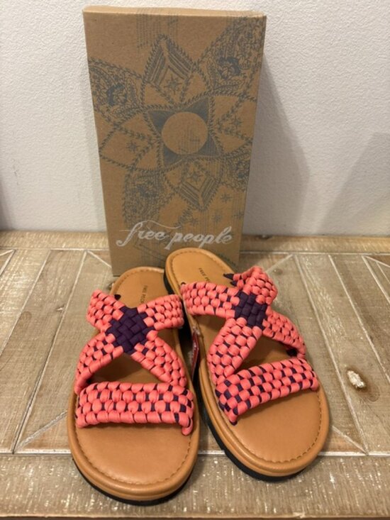 Free People Shoes - NEW Free People Wateredge Woven Sandals Burgundy Sizes 8 or 9